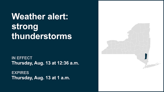 Update: Thunderstorms with penny-sized hail in Dutchess County Thursday — gusts up to 50 mph