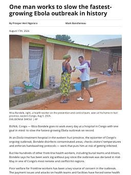 One man works to slow the fastest-growing Ebola outbreak in history