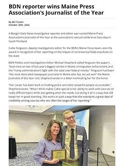 BDN reporter wins Maine Press Association’s Journalist of the Year