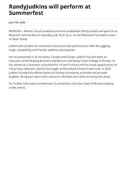 RandyJudkins will perform at Summerfest