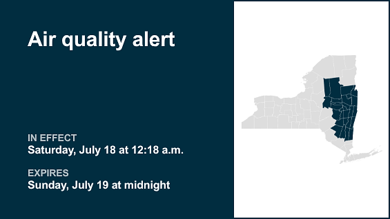 Update: Air quality alert active for Mohawk Valley, Capital Region until early Sunday