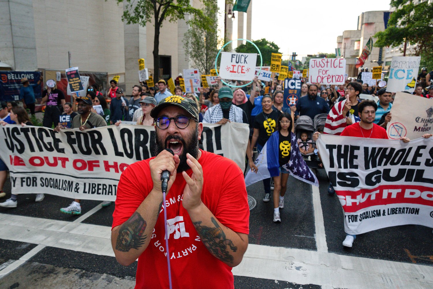 Houston protesters call on feds to release more information, and witnesses, to Tuesday’s ICE killing