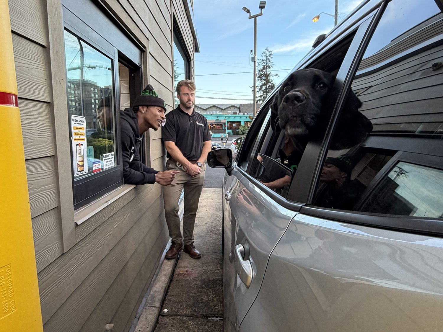 Who’s that Duck working McDonald’s drive-thru? Wide receiver meets and greets public