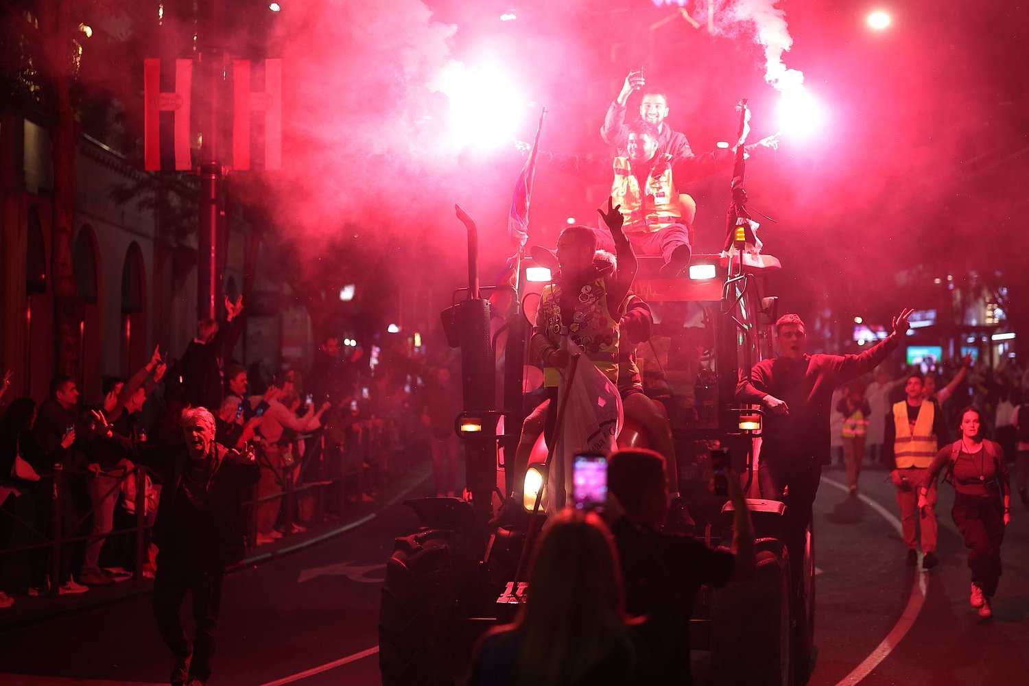 Students march into Belgrade while populist Vucic holds rally in Serbia's south ahead of vote