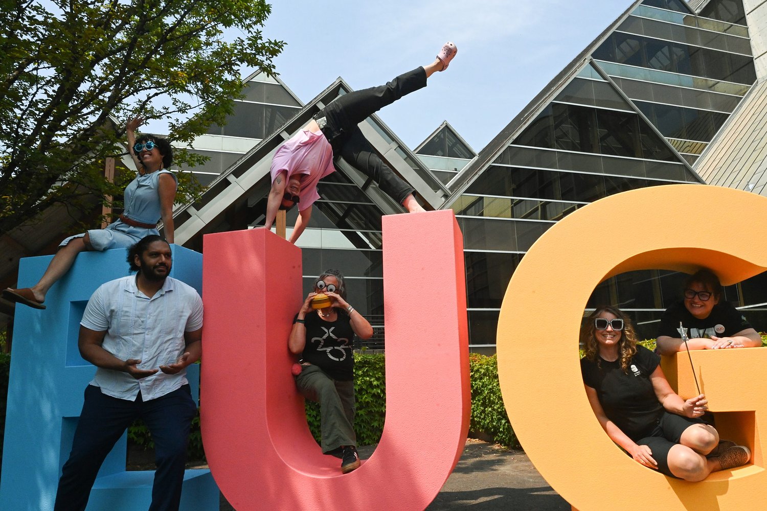 At EUG unveiling, big letters get big love from project supporters
