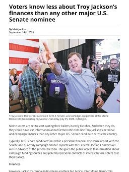 Voters know less about Troy Jackson’s finances than any other major U.S. Senate nominee