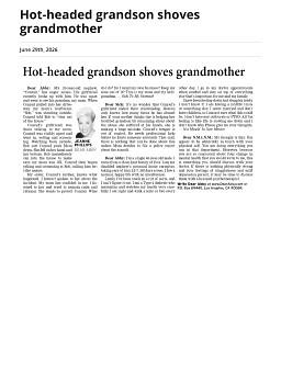 Hot-headed grandson shoves grandmother