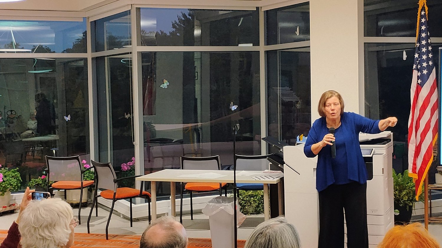 Sen. Comerford encourages local action at Fisher Hill School discussion