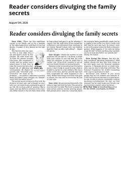 Reader considers divulging the family secrets