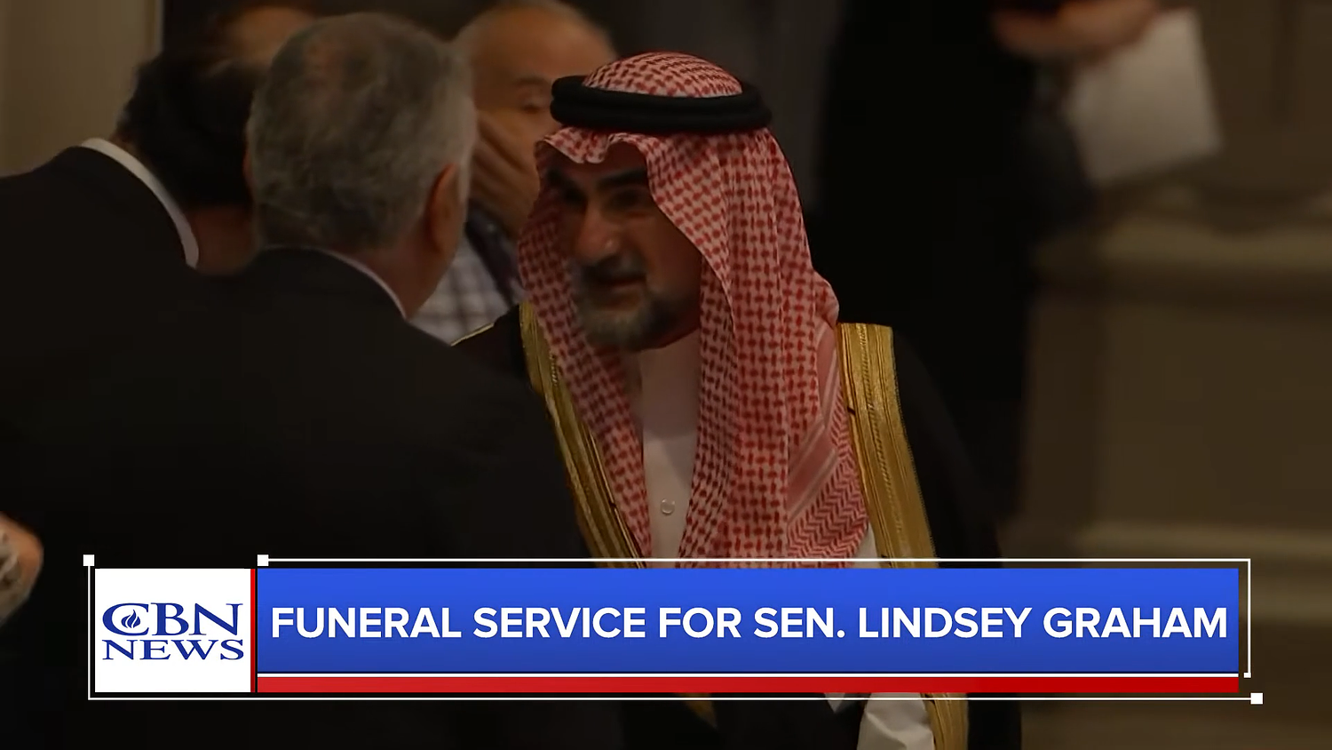 Top Saudi official greets Reza Pahlavi at Lindsey Graham’s funeral