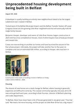 Unprecedented housing development being built in Belfast