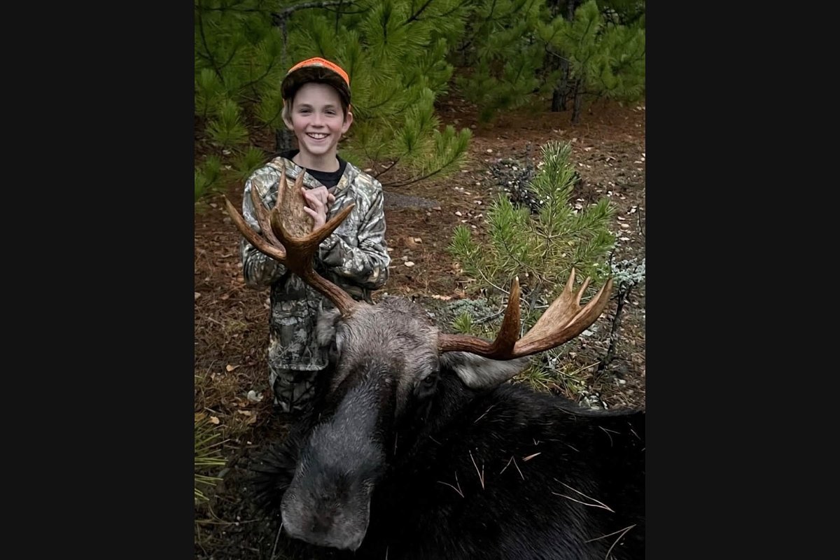 An Maine 11-year-old just shot his first moose
