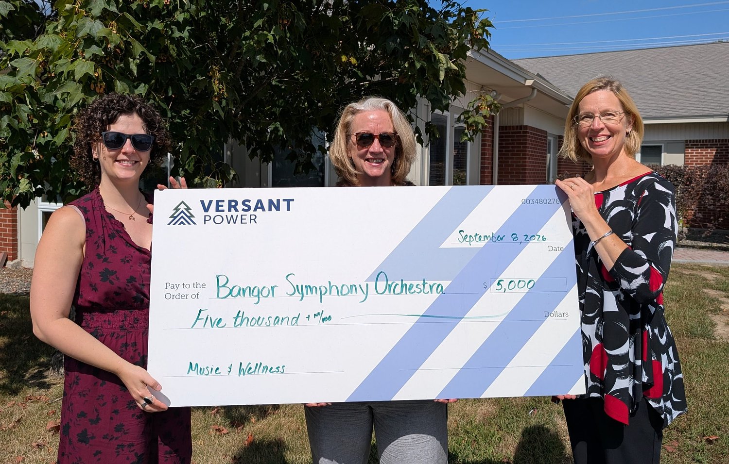 Versant Power presents grant to the Bangor Symphony Orchestra in support of Music & Wellness Program