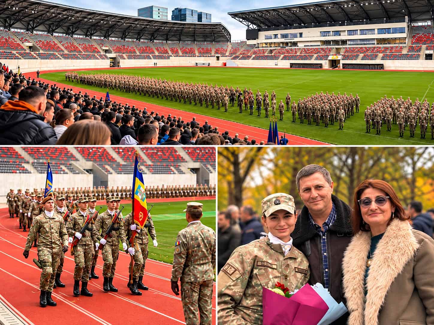 Lacrimi, flori în culorile tricolorului și emoții greu de stăpânit: sute de studenți au depus jurământul militar la Sibiu / foto video