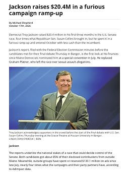 Jackson raises $20.4M in a furious campaign ramp-up