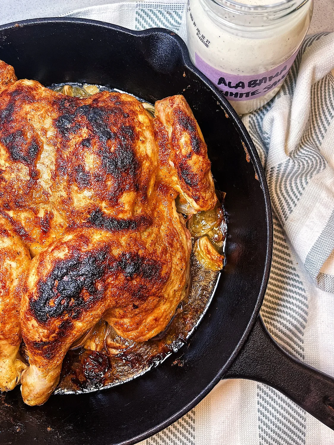 Char-roasted chicken with Alabama white sauce is a Labor Day winner