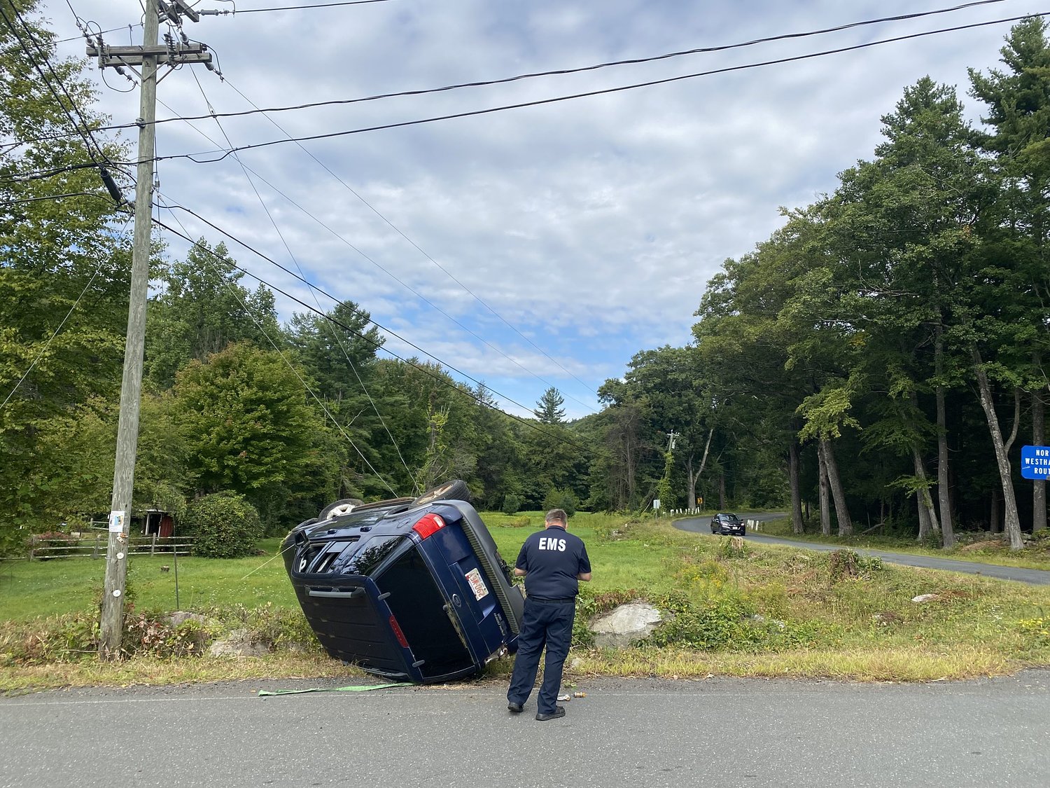 Driver escapes serious injury in one-car rollover crash
