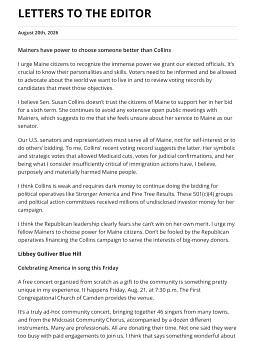 LETTERS TO THE EDITOR