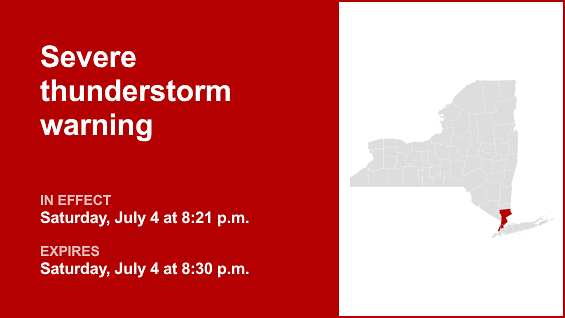 Update: Thunderstorms with damaging winds in Westchester County Saturday — gusts to hit 60 mph