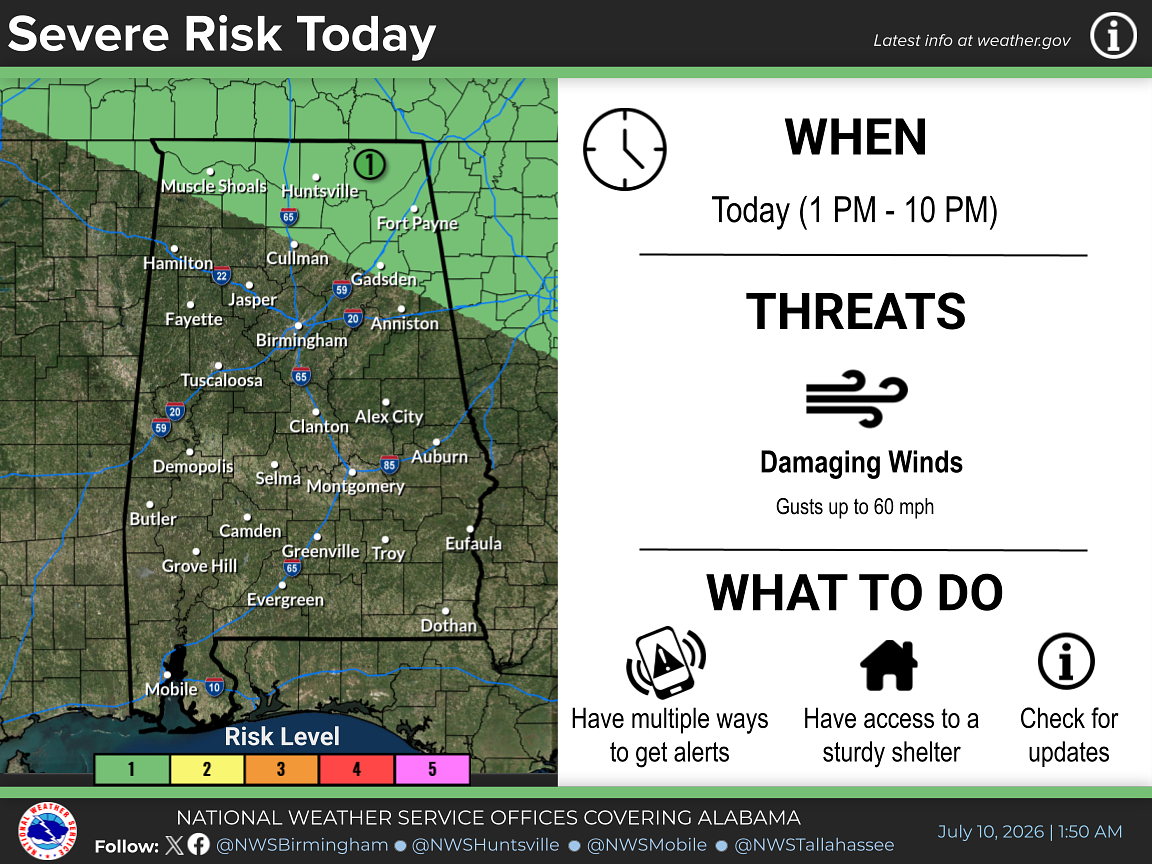 Alabama faces strong to severe storms this weekend