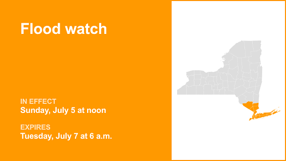 Flood watch in place for Hudson Valley until Tuesday morning due to heavy rain