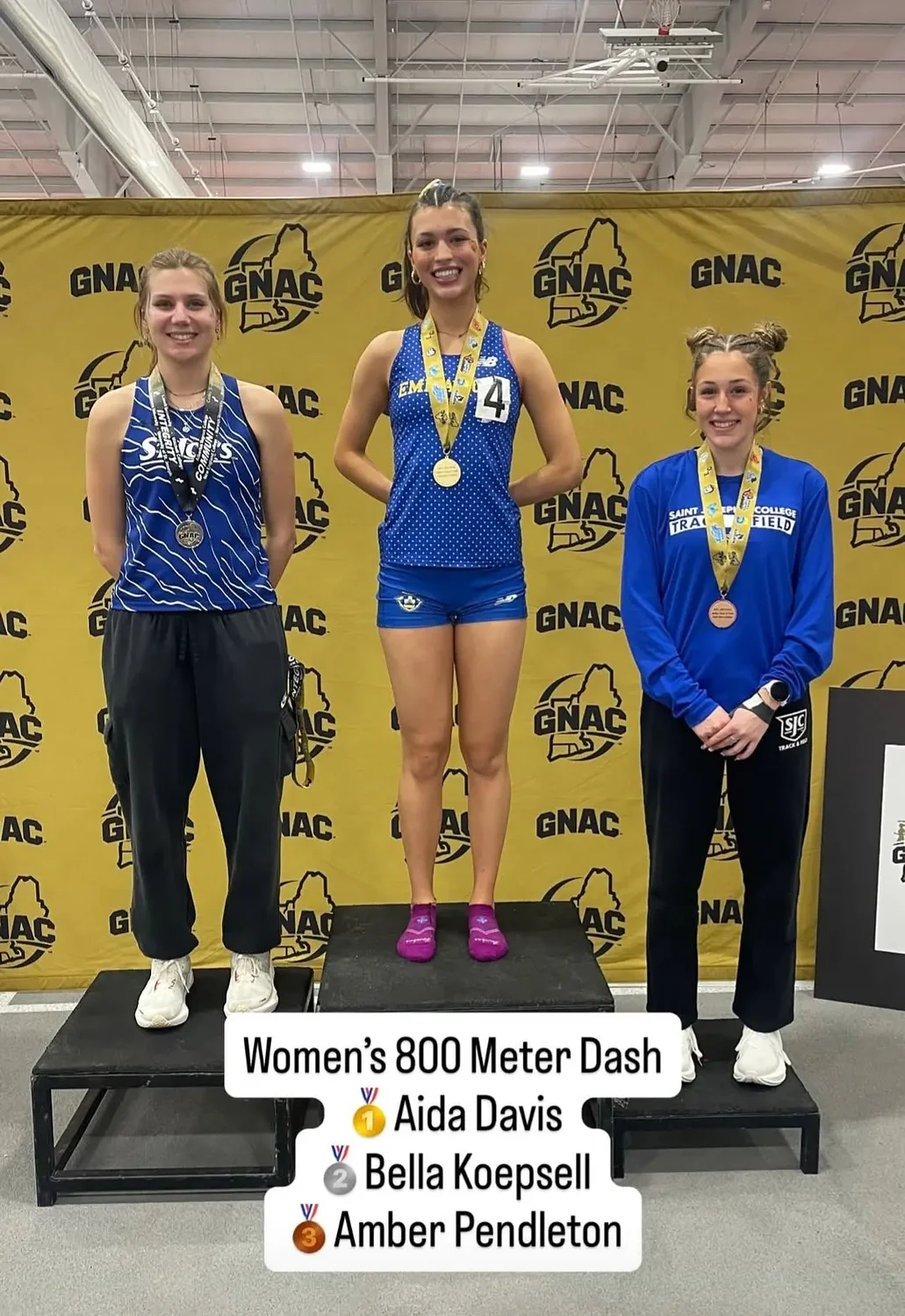 Aida Davis wins 800-meter run at Greater Northeast Athletic Conference Championships