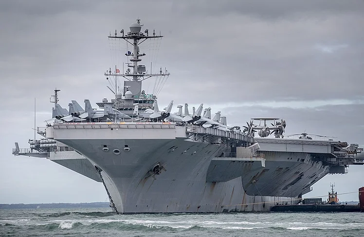 U.S. Navy Aircraft Carrier Collides With Merchant Ship Near Suez Canal
