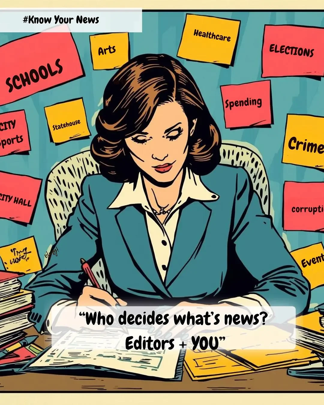 How do news outlets decide what to go over?