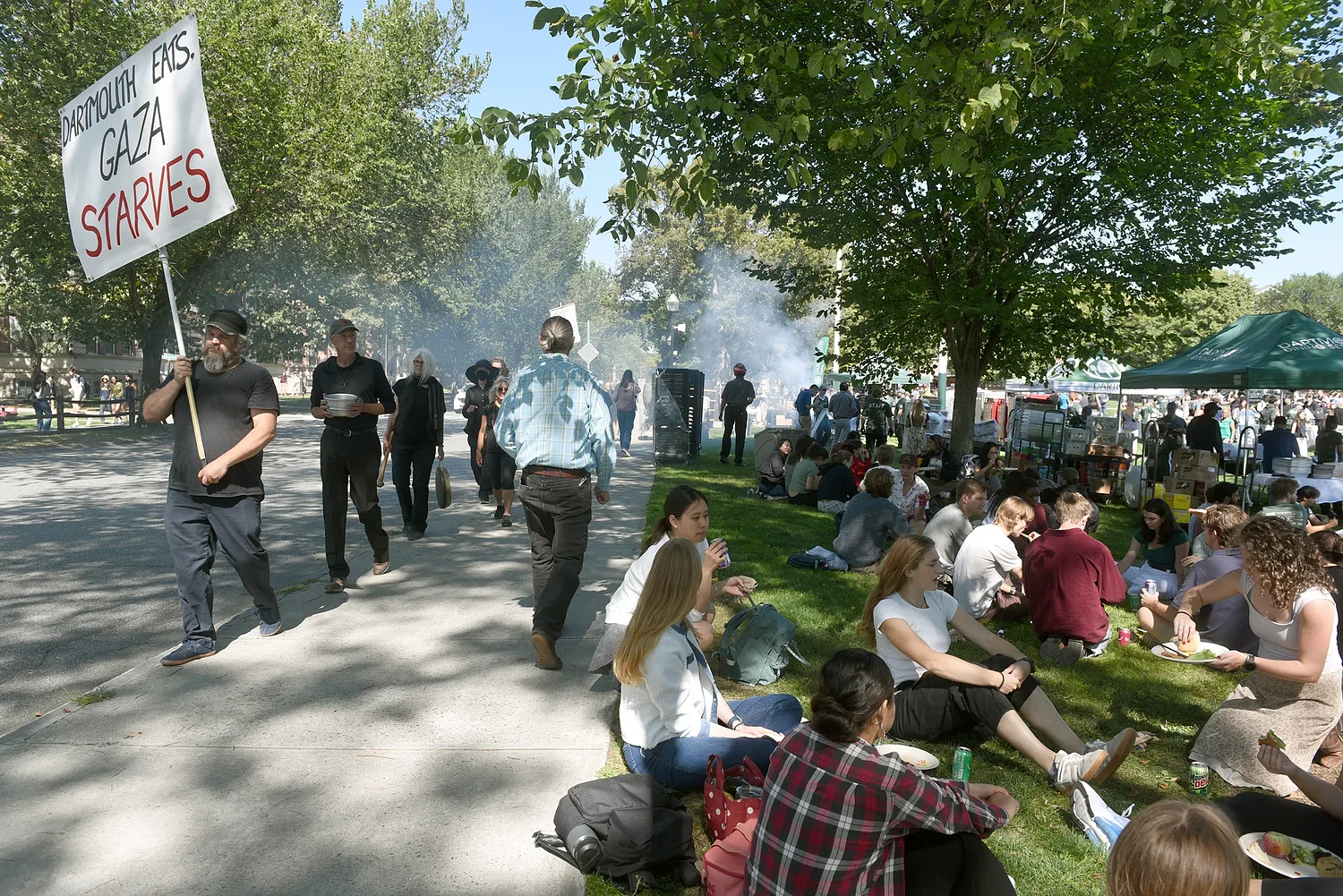 Dartmouth students and community stage small protest as fall term begins
