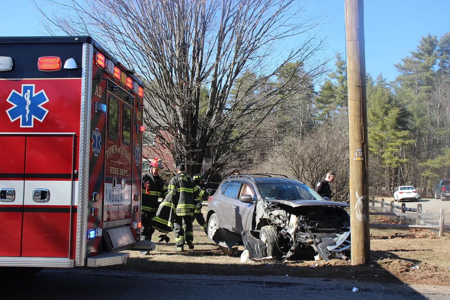 Vehicle crash on Partridgeville Road in Athol sends two to hospital