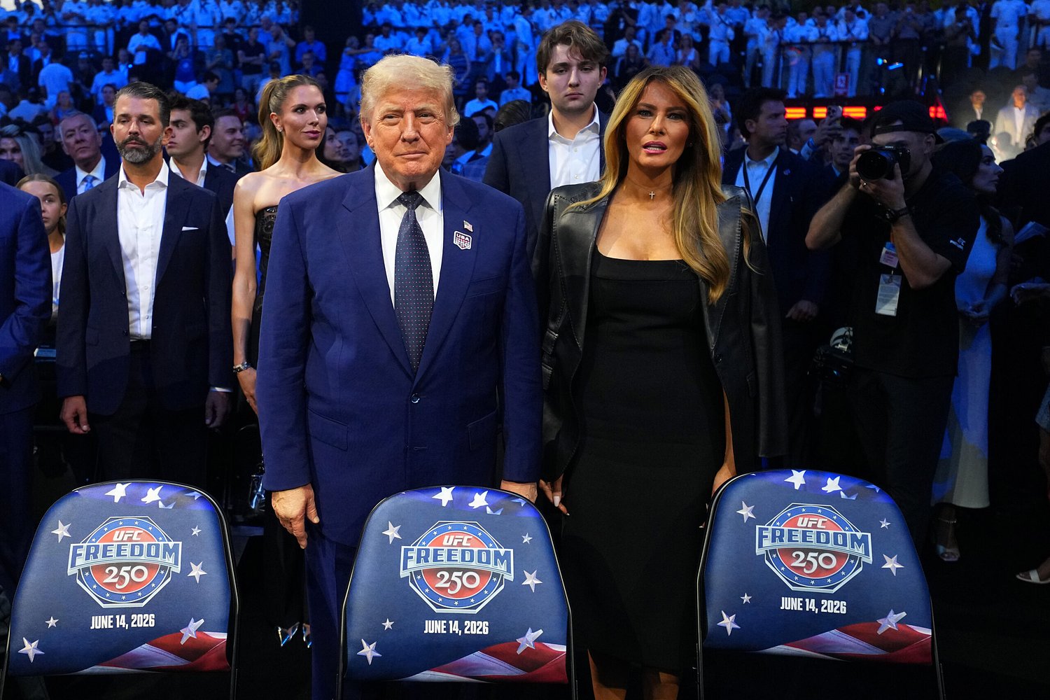 Political, entertainment heavyweights attend UFC fight night at the White House