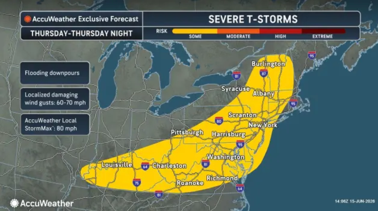 N.J. weather: Forecasters tracking threat of severe thunderstorms, damaging winds Thursday