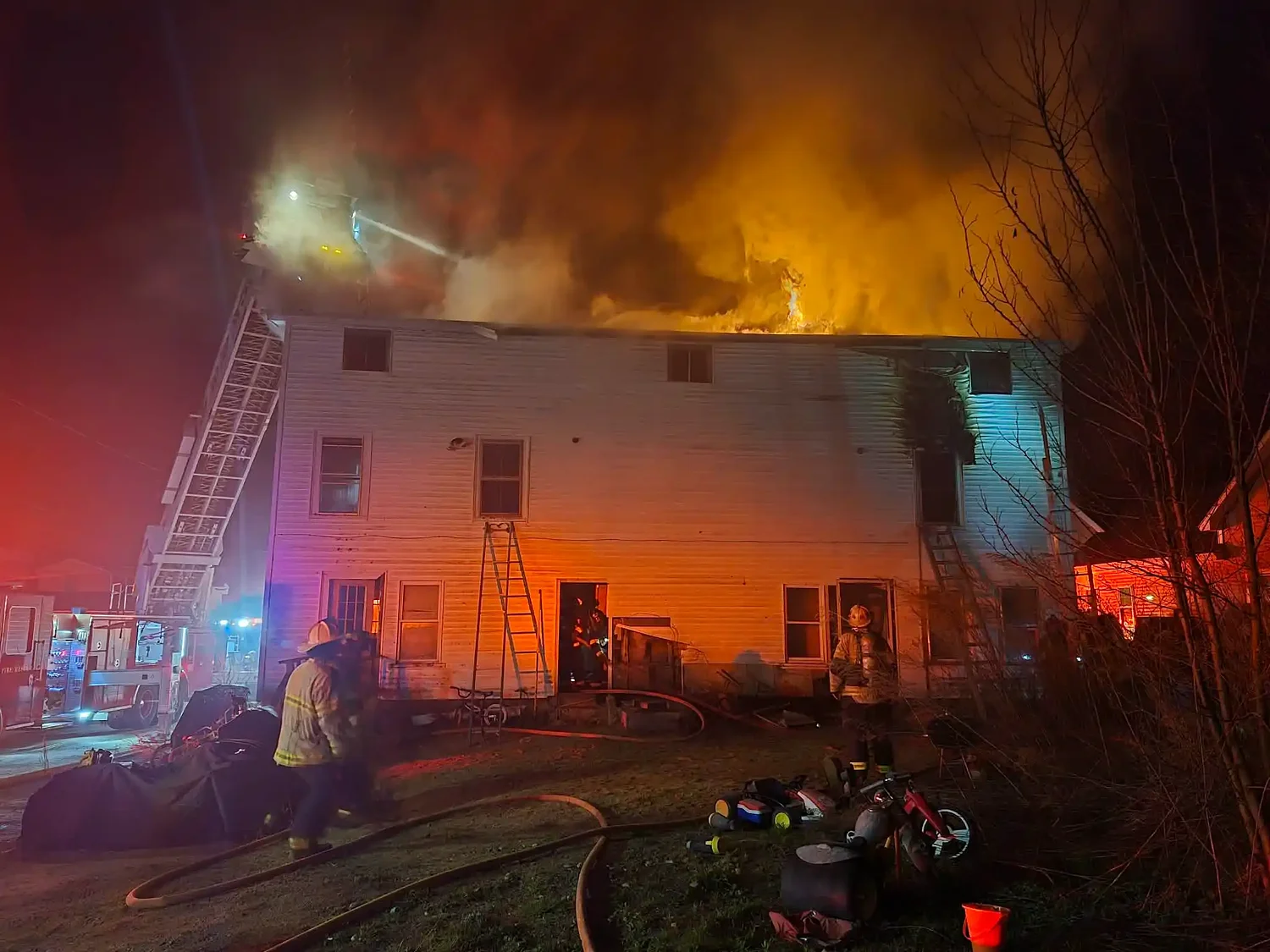 Winchendon firefighters battle three-alarm blaze, save pets
