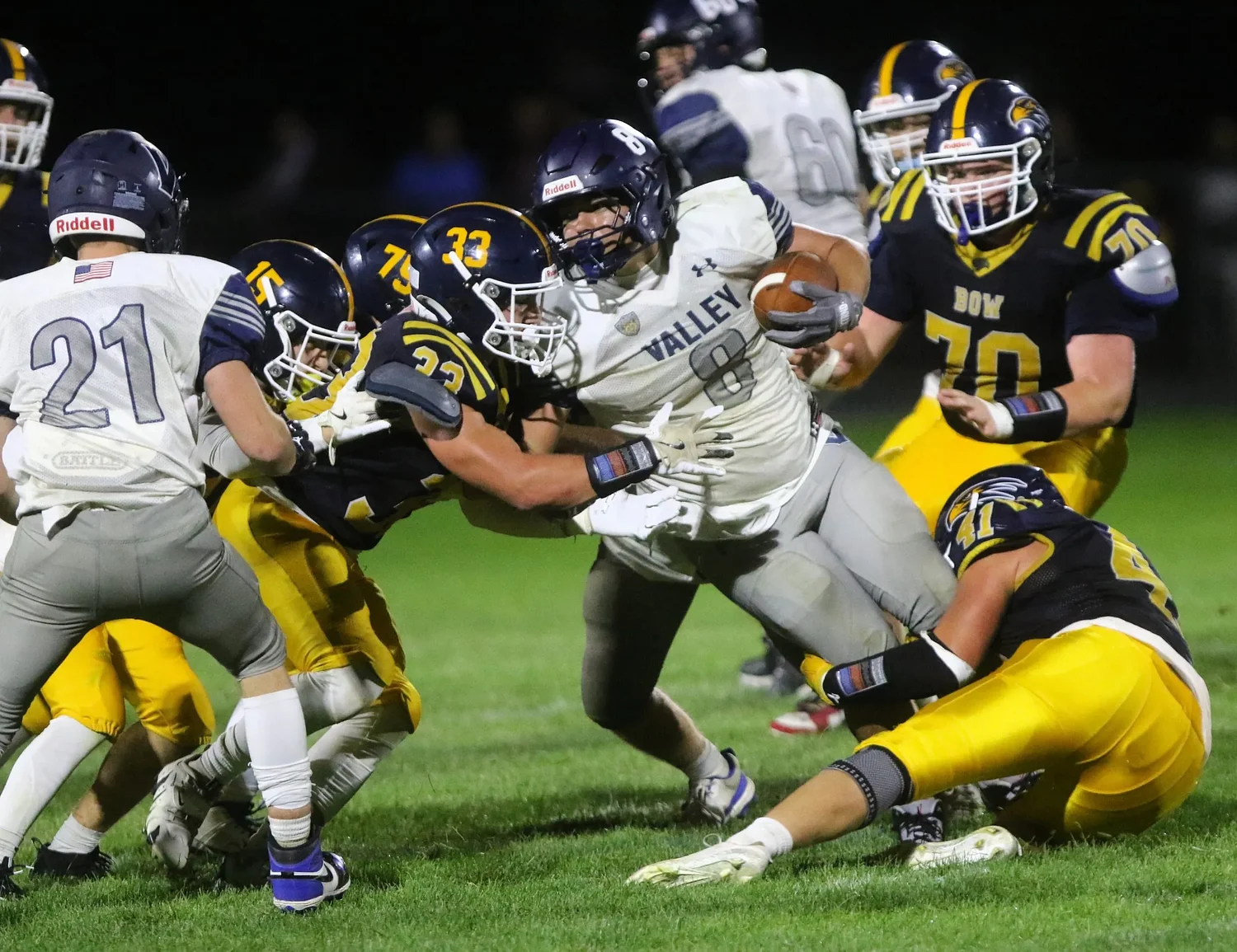 Football: Bow soar to 42-14 victory in home opener under new lights