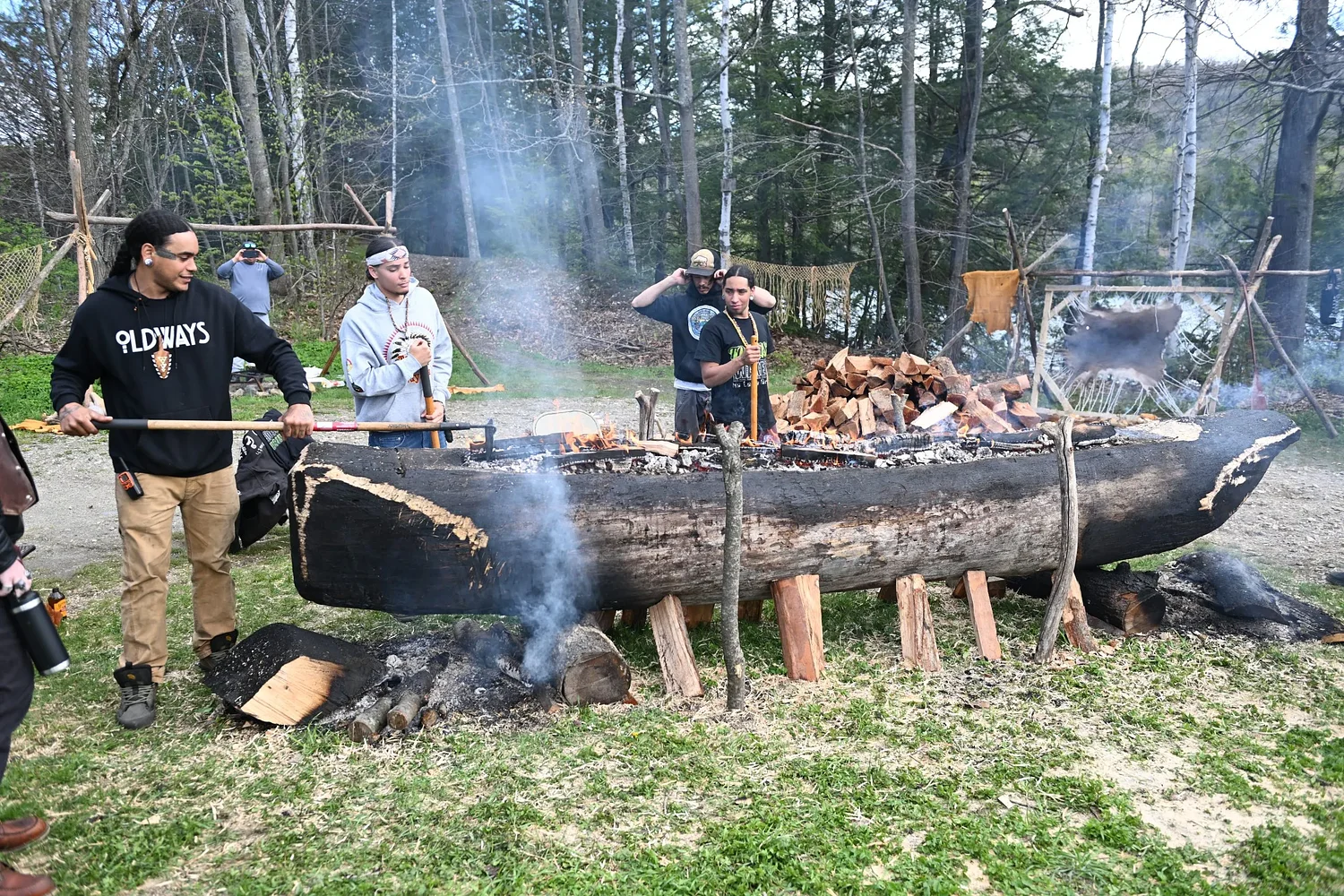 Ripples through time: Nipmuc-led organization hosts an Indigenous canoe-making event in Ashfield