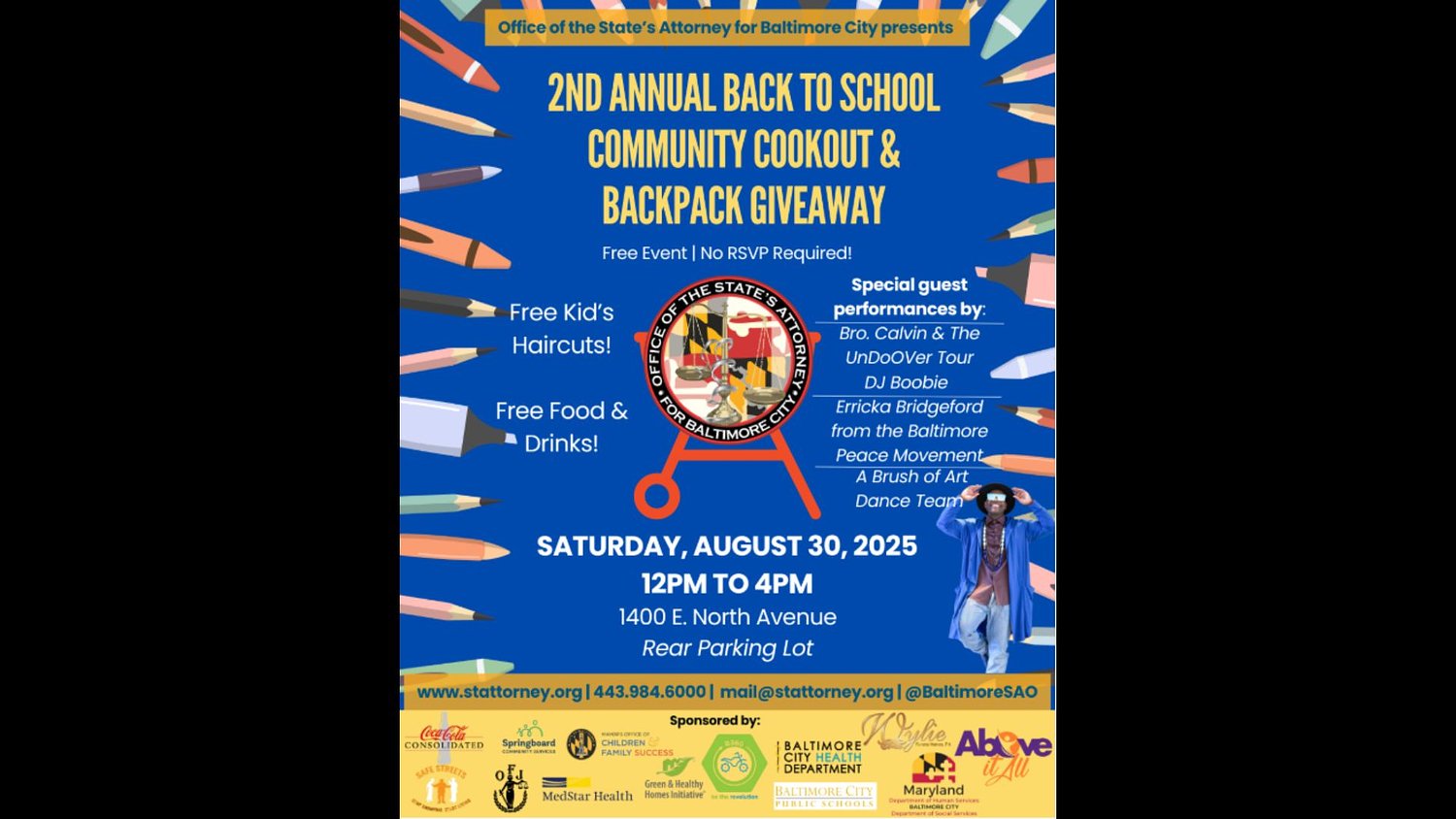 Baltimore State’s Attorney hosts 2nd annual back to school cookout and giveaway
