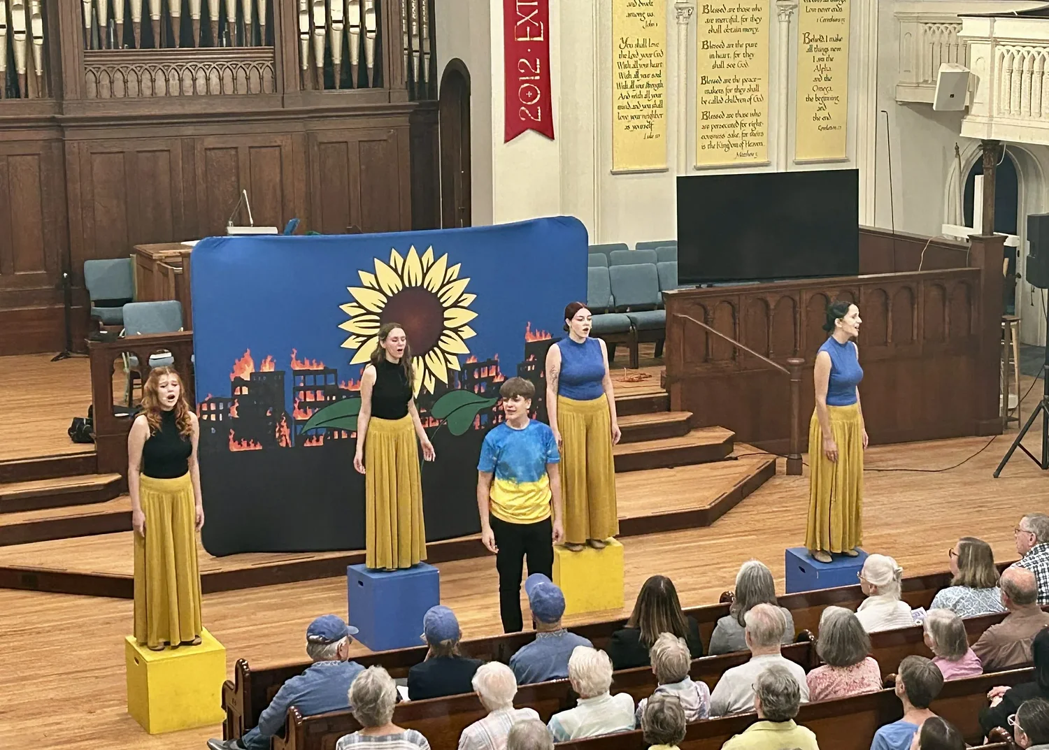 ‘Our opportunity to scream’ — Ukrainian teens perform in Concord to share stories of life in a war zone