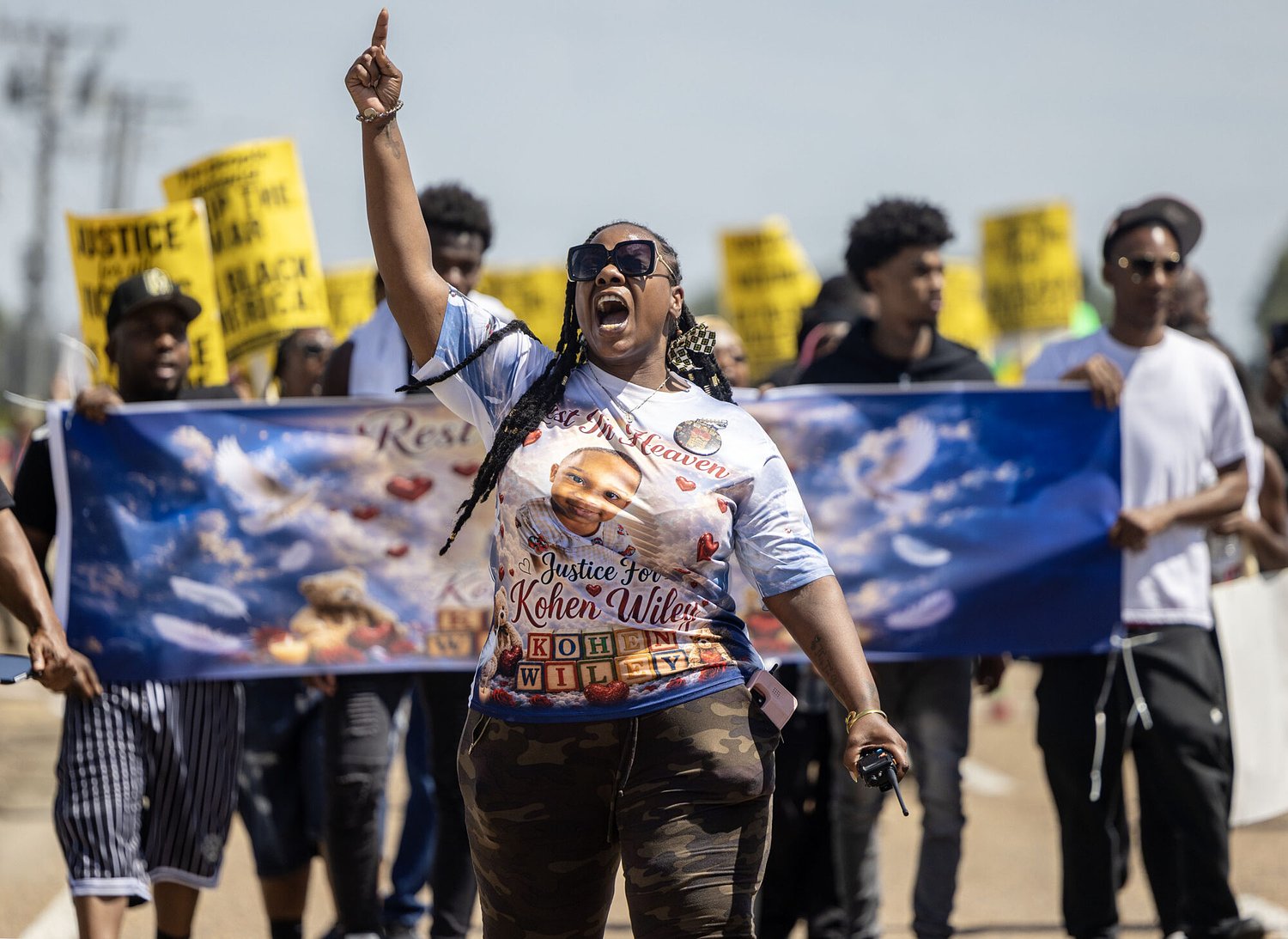 Marchers in Senatobia demand justice in wake of officer's killing of 1-year-old