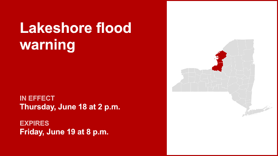 Update: Lakeshore flood warning affecting Oswego and Jefferson counties Thursday and Friday