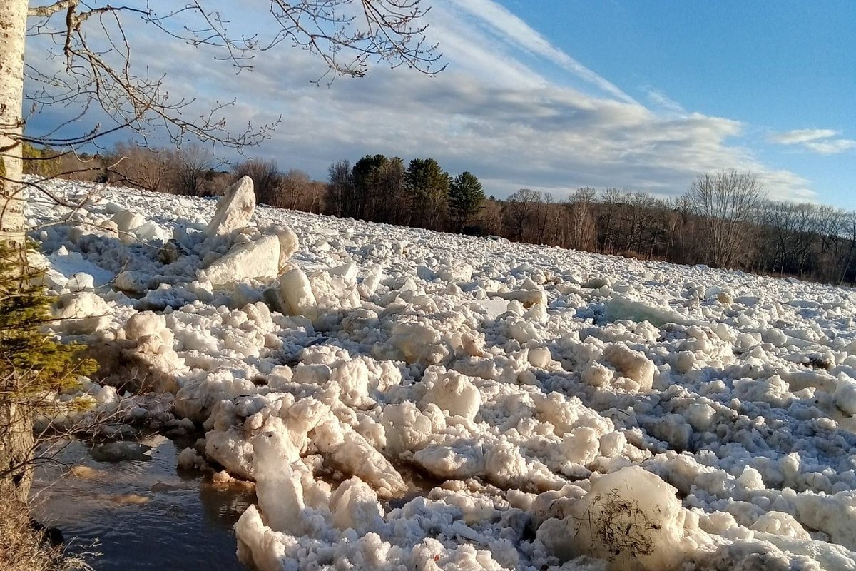 Ice jam raises flood risk on Penobscot County river
