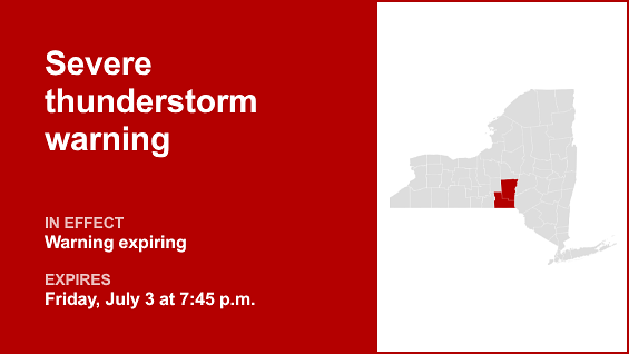 Update: Severe thunderstorm warning previously issued will expire at 7:45 p.m.