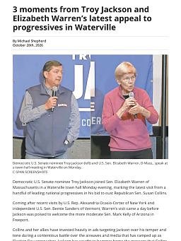 3 moments from Troy Jackson and Elizabeth Warren’s latest appeal to progressives in Waterville