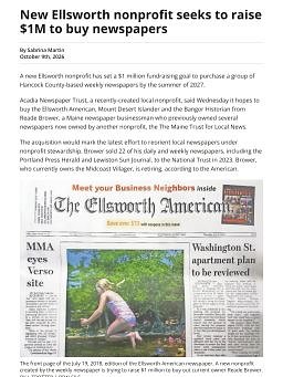 New Ellsworth nonprofit seeks to raise $1M to buy newspapers