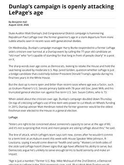 Dunlap’s campaign is openly attacking LePage’s age
