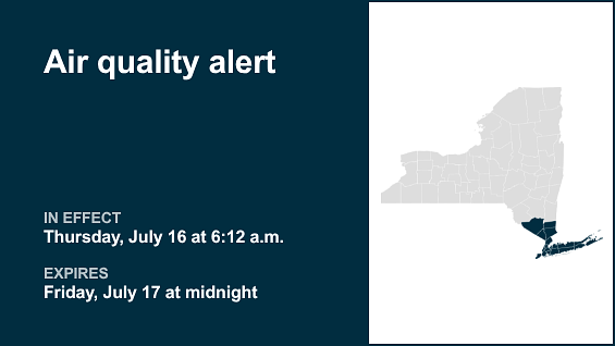 Update: Air quality alert active for Hudson Valley until early Friday