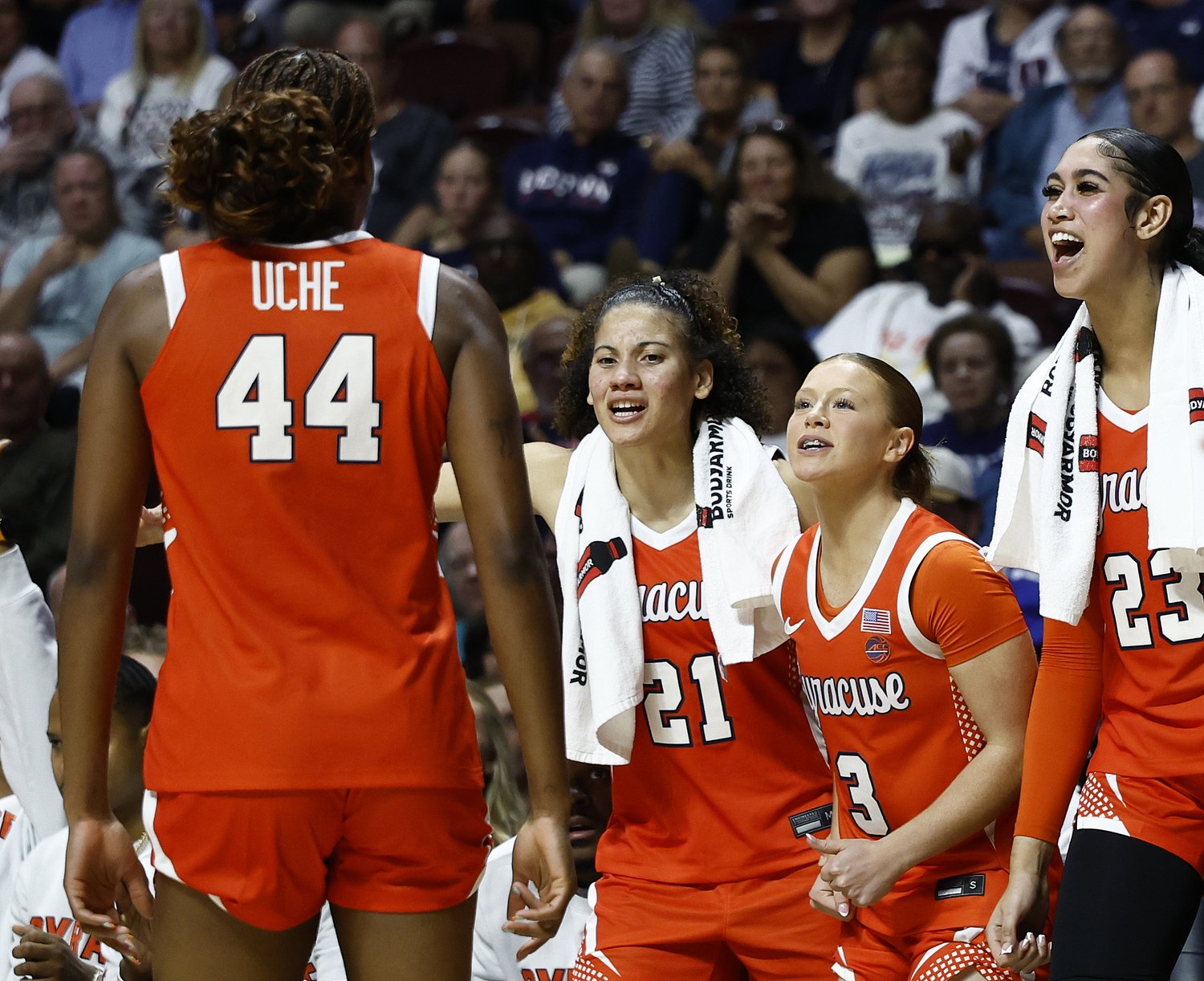 Syracuse coach Felisha Legette-Jack says Orange got better from facing powerful UConn Huskies