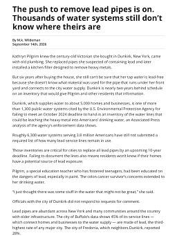 The push to remove lead pipes is on. Thousands of water systems still don’t know where theirs are