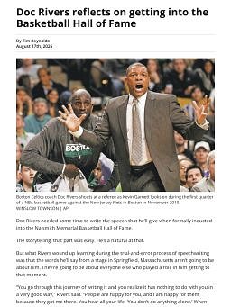 Doc Rivers reflects on getting into the Basketball Hall of Fame