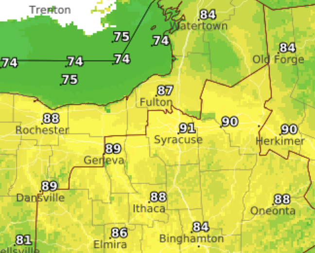 Central NY weather: Thunderstorms possible Thursday as temperatures soar into the low 90s