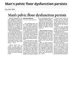 Man’s pelvic floor dysfunction persists